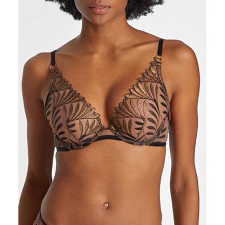 Soutien-gorge triangle push-up AUBADE SENSORY ILLUSION GOLDEN LEAVES