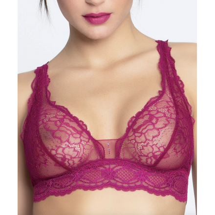 Soutien-gorge triangle sans armature LISE CHARMEL SUBLIME DENTELLE FUSHIA SUBLIME