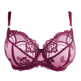 Soutien-gorge corbeille bonnet profond LISE CHARMEL SUBLIME EN DENTELLE FUSHIA SUBLIME