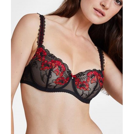 Soutien-gorge corbeille coque confort AUBADE A FLEUR DE TOI ROUGE PRODIGIEUX