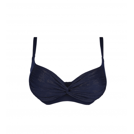 Haut de maillot de bain corbeille bonnet profond ANTIGEL LA STARLETTE STAR BLEU