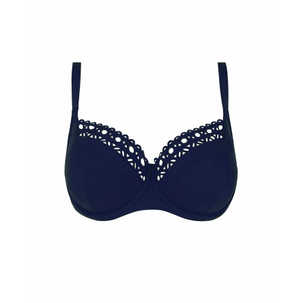 Haut de maillot de bain corbeille bonnet profond LISE CHARMEL AJOURAGE COUTURE BLEU CRYSTAL