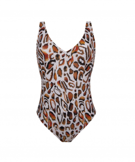 Maillot de bain une pièce nageur maintien ANTIGEL LA MUSE FELINE BRUNE FELINE