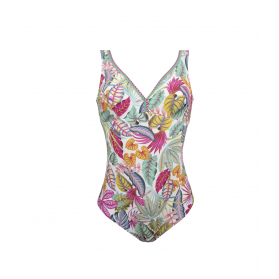 Maillot de bain une pièce nageur maintien sans armatures bonnet souple ANTIGEL LA MUSE DES ILES ILE PARADIS