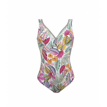 Maillot de bain une pièce nageur maintien sans armatures bonnet souple ANTIGEL LA MUSE DES ILES ILE PARADIS