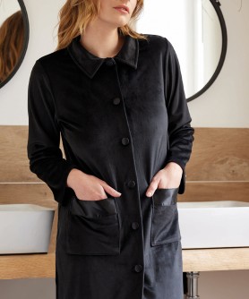 Robe de chambre CANAT VELOURS NOIR