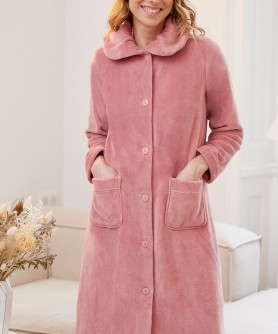 Robe de chambre boutonnée CANAT MUST BLUSH