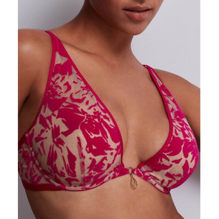 Soutien-gorge triangle plunge AUBADE HOT VIBRATION HOT PINK