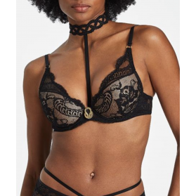 Soutien-gorge dentelle push-up AUBADE PRECIOUS TALE NOIR MYSTIQUE