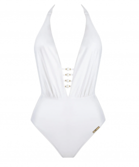 Maillot de bain une pièce nageur séduction LISE CHARMEL PERLES NACREES BLANC