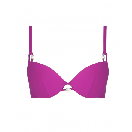 Haut de maillot de bain coque LISE CHARMEL PERLES NACREES TRESSES FUSHIA