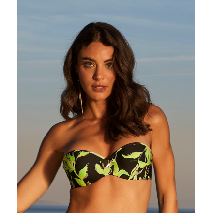 Haut de Maillot de Bain Bandeau Coque COLLECTION LISE CHARMEL FLEURS DE NUIT LUCIOLE