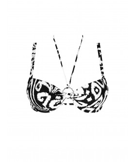 Haut de Maillot de Bain Coque COLLECTION ANTIGEL LA BALINAISE IKAT BLANC-NOIR