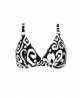 Haut de Maillot de Bain Triangle Armatures COLLECTION ANTIGEL LA BALINAISE IKAT BLANC-NOIR