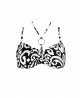 Haut de Maillot de Bain Bandeau Souple COLLECTION ANTIGEL LA BALINAISE IKAT BLANC-NOIR