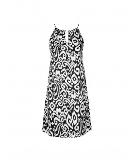 Robe de Plage COLLECTION ANTIGEL LA BALINAISE IKAT BLANC-NOIR