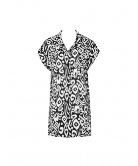Chemise COLLECTION ANTIGEL LA BALINAISE IKAT BLANC-NOIR