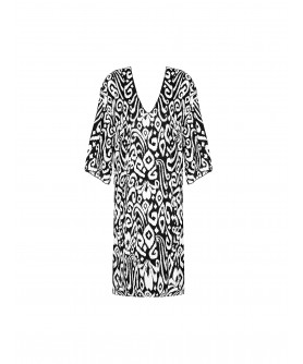 Tunique COLLECTION ANTIGEL LA BALINAISE IKAT BLANC-NOIR