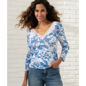 Top Manches Longues COLLECTION ANTIGEL PATIO FRAICHEUR BLEU AZUL