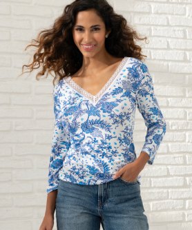 Top Manches Longues COLLECTION ANTIGEL PATIO FRAICHEUR BLEU AZUL