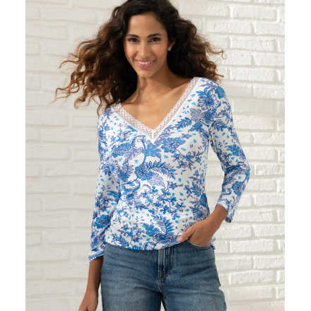Top Manches Longues COLLECTION ANTIGEL PATIO FRAICHEUR BLEU AZUL