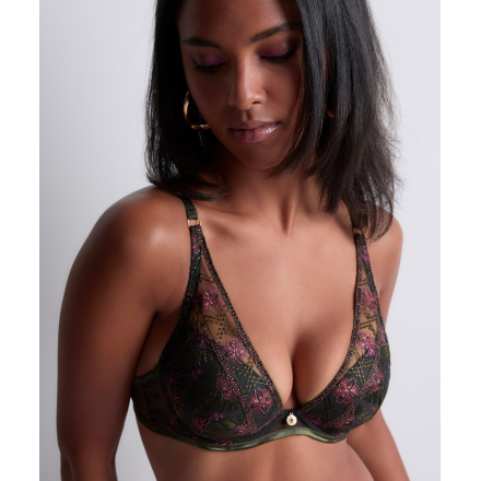 Soutien-Gorge Plunge Foulard COLLECTION AUBADE SOUND OF HEART DARK GARDEN