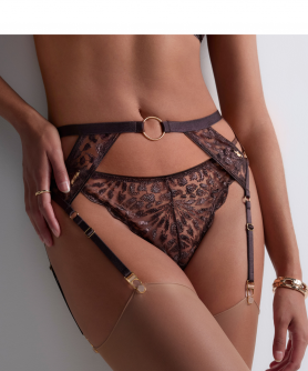 Porte-Jarretelles COLLECTION AUBADE CRAZY IN LOVE SATIN BROWN