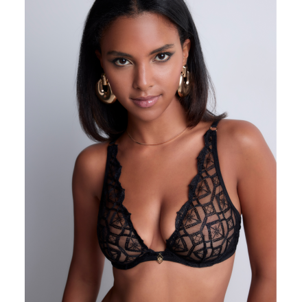 Soutien-Gorge Triangle Plunge COLLECTION AUBADE SENSE OF ILLUSION BLACK