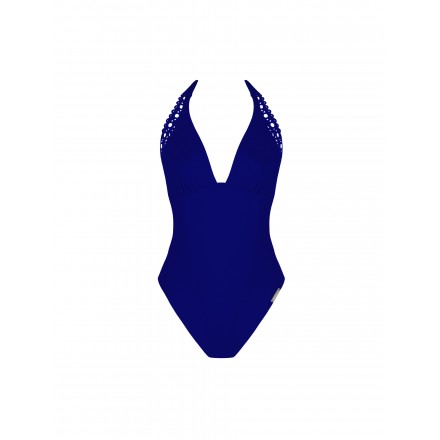 Maillot de bain une pièce nageur séduction Ajourage couture - Outremer