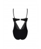 Maillot de bain une pièce bustier Ajourage couture - Noir