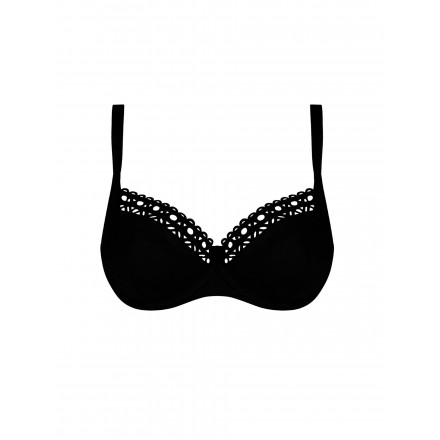 Haut de maillot de bain corbeille fitting Ajourage couture - Noir