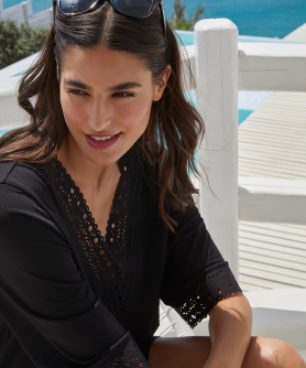 Robe tunique Ajourage couture - Noir