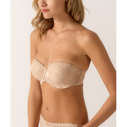 Soutien-gorge bandeau coques Melody - Caramel