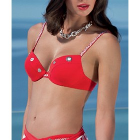 Haut de maillot de bain balconnet coque LISE CHARMEL TRESSES NAUTIQUES NAUTIQUE ROUGE