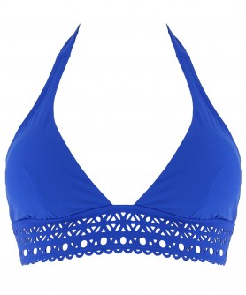 Haut de maillot de bain triangle LISE CHARMEL AJOURAGE COUTURE ETRAVE BLEU