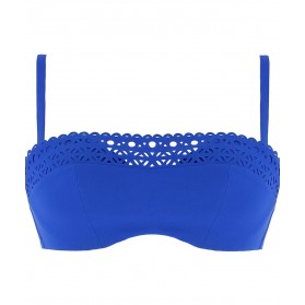 Haut de maillot de bain brassière coque LISE CHARMEL AJOURAGE COUTURE ETRAVE BLEU