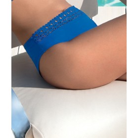 Slip de bain coulisse LISE CHARMEL AJOURAGE COUTURE ETRAVE BLEU