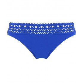 Slip de bain taille basse LISE CHARMEL AJOURAGE COUTURE ETRAVE BLEU