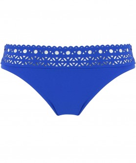 Slip de bain taille basse LISE CHARMEL AJOURAGE COUTURE ETRAVE BLEU