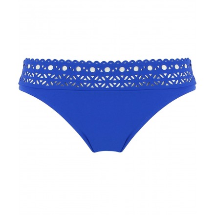 Slip de bain taille basse LISE CHARMEL AJOURAGE COUTURE ETRAVE BLEU