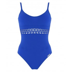 Maillot de bain une pièce nageur maintien LISE CHARMEL AJOURAGE COUTURE ETRAVE BLEU