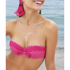 Haut de maillot de bain bandeau coque ANTIGEL DE LISE CHARMEL LA BOMB VICHY ROSE