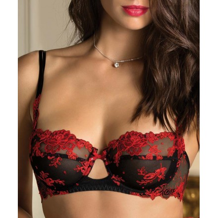 Soutien-gorge corbeille LISE CHARMEL BAISERS DE FLEURS NUIT AMARANTE