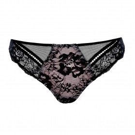 Slip fantaisie LISE CHARMEL RESILLE LOTUS NOIR LILAS