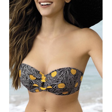 Haut de maillot de bain bandeau coque ANTGEL DE LISE CHARMEL LA COSMIQUE NOIR COSMIC